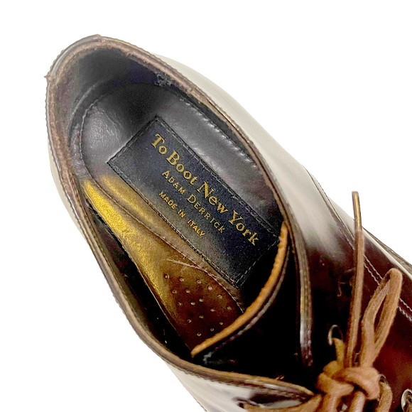TO BOOT NEW YORK Dark Brown Patent Leather Chunky Lace Up Round Toe Derby Loafer main image 12